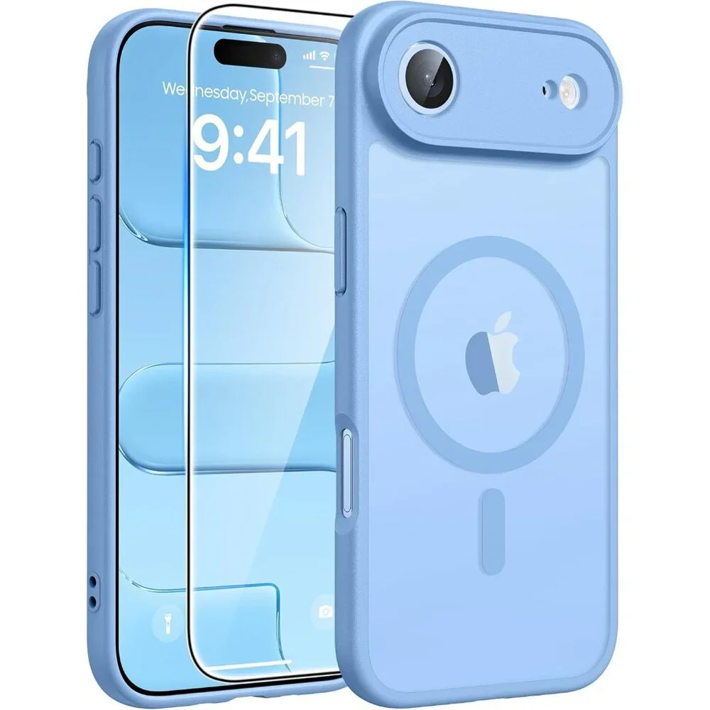 iPhone Air Case Magnetic Full Covered Camera Screen Protector Shockproof Blue